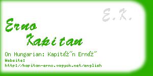 erno kapitan business card